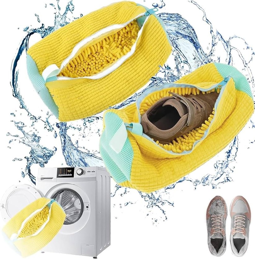 Renkli Bağlamalı Sarı Ayakkabı Yıkama Torbası - Görsel 2
