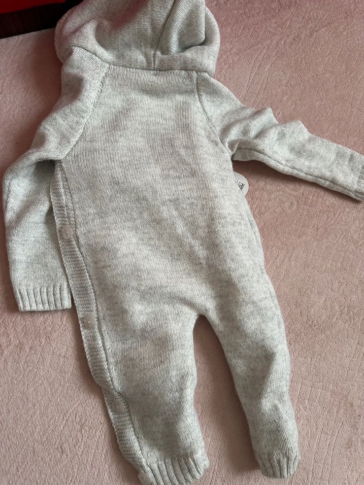 Gri Nakışlı Örgü Kedi Tulumu - Görsel 3