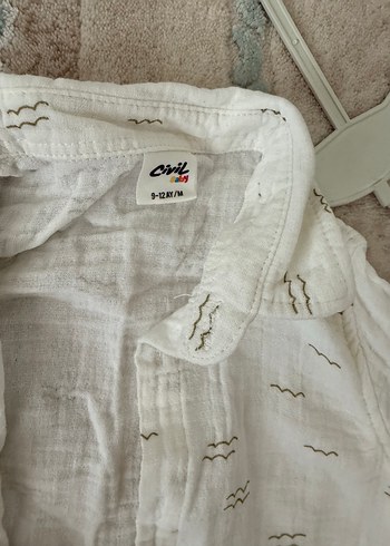 Nakışlı Beyaz Erkek Bebek Keten Takım - Görsel 2