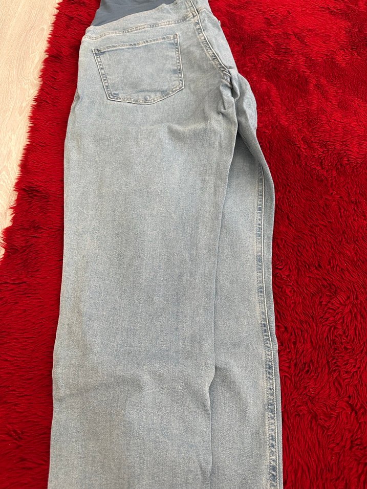 Açık mavı Hamile Kot Pantolon Rahat Kesim - Görsel 2