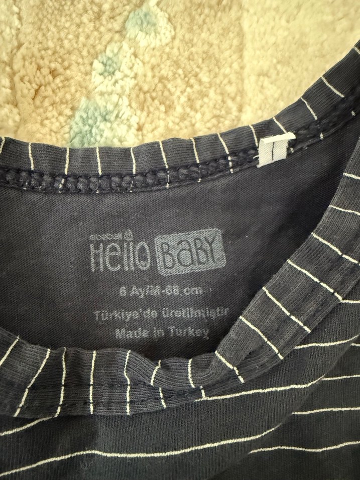 Gri Erkek Bebek Kolsuz Keten Tulum - Görsel 2