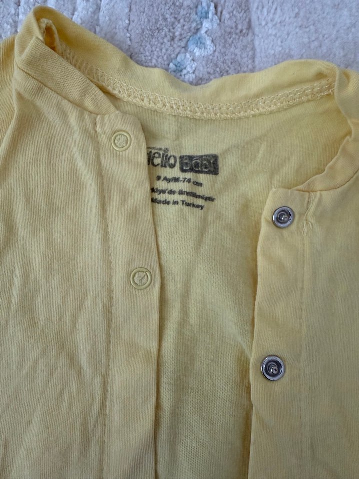 Sarı Kısa Kollu Bebek Tulum - Görsel 2