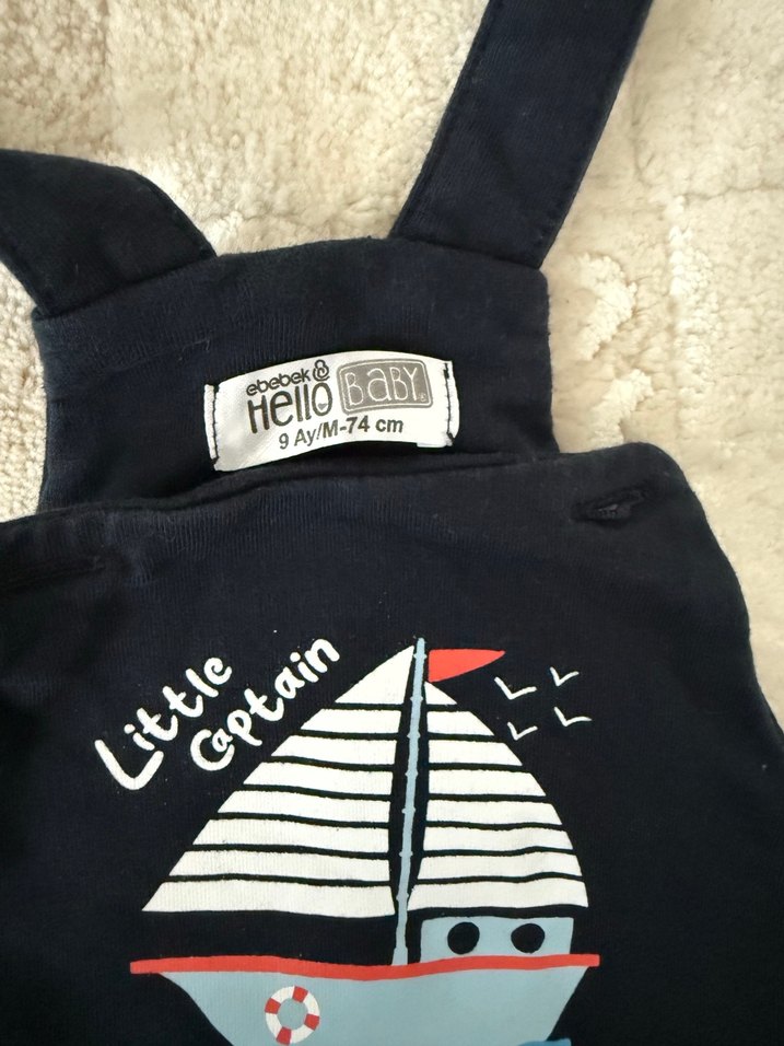 Erkek Çocuk Lacivert Kolsuz Örme Tulum - Görsel 2