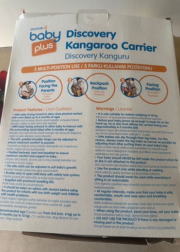 Gri Bebek Kanguru Taşıyıcı - Görsel 2