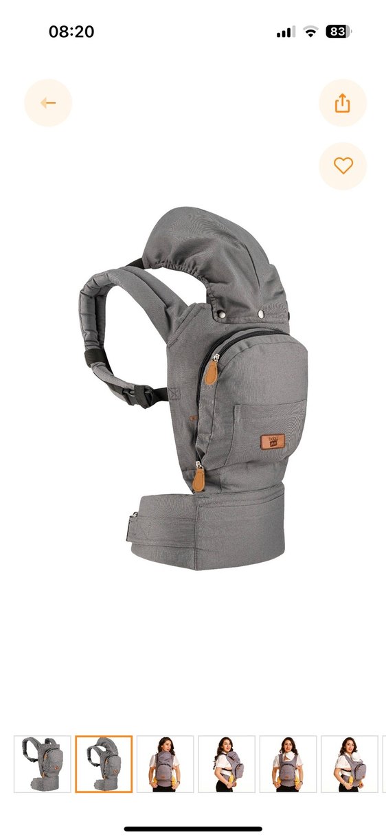 Gri Bebek Kanguru Taşıyıcı - Görsel 3