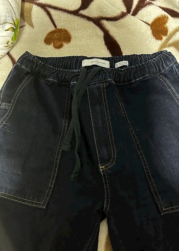 Kadın Bol Kesim Elastik Bel Kot Pantolon - Görsel 2