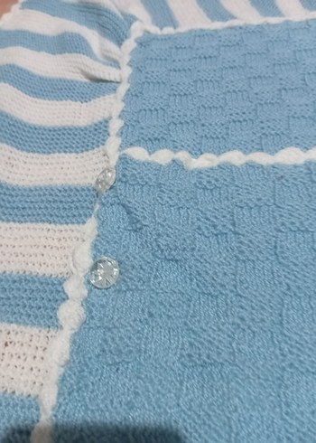 Mavi Örgü Bebek Battaniyesi - Görsel 3
