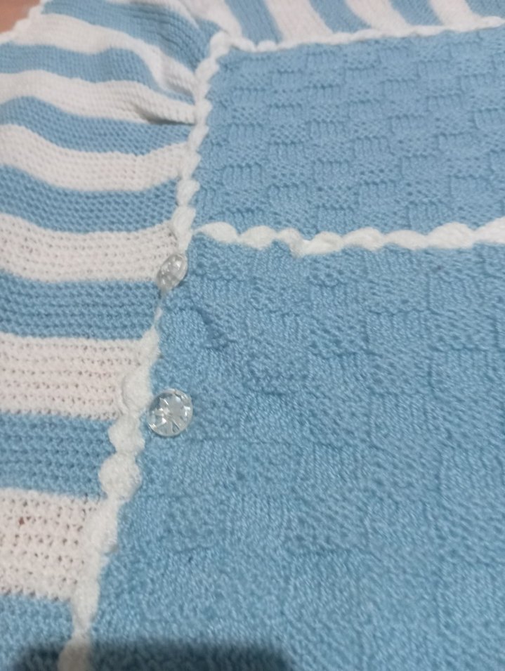 Mavi Örgü Bebek Battaniyesi - Görsel 3