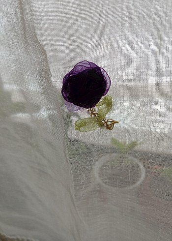 İşlemeli Beyaz tül - Görsel 3