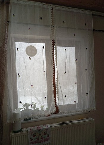 İşlemeli Beyaz tül - Görsel 5