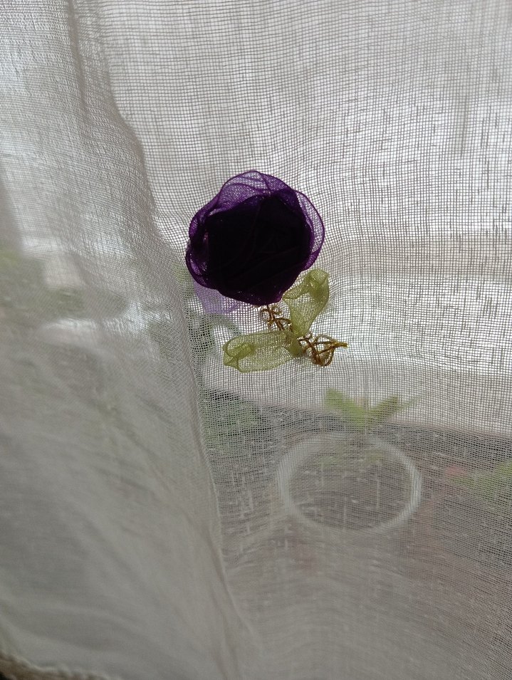 İşlemeli Beyaz tül - Görsel 3