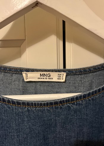 m Beden mavi Renk Kadın Mavi Denim orta Kollu Tişört