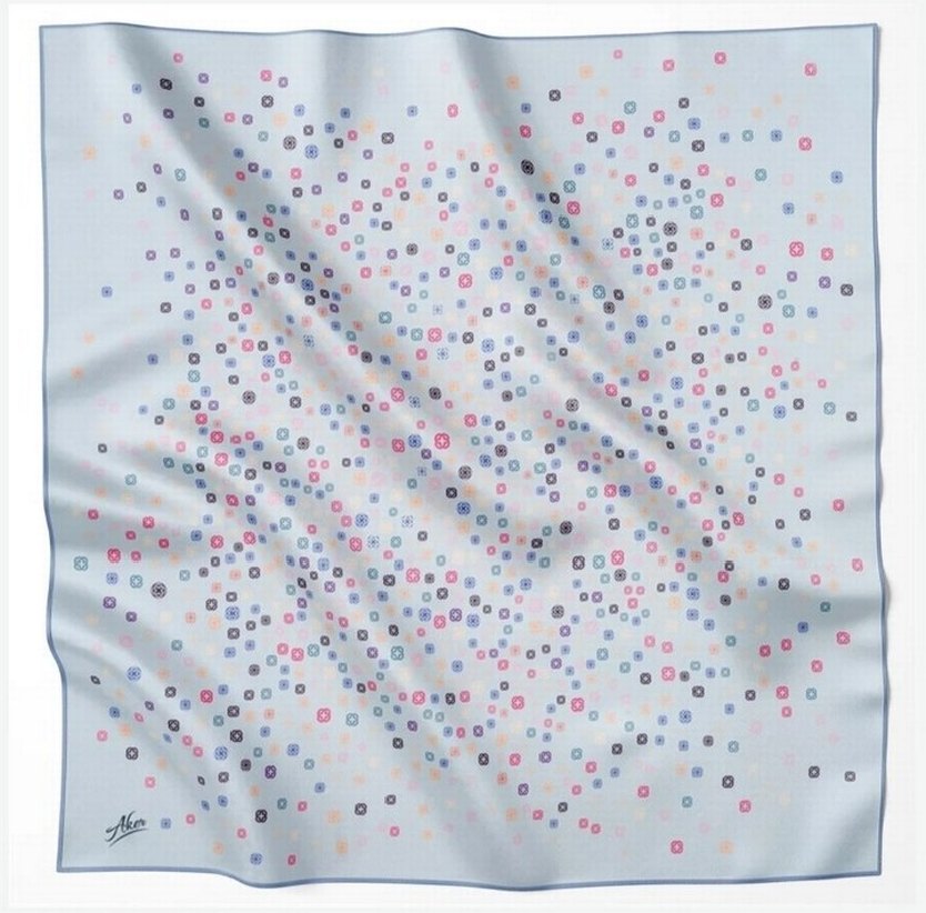 Aker bebe mavisi sura ipek eşarp - Görsel 2