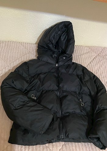 Siyah Kapüşonlu Şişme Mont (Oweyze  M) - Görsel 3