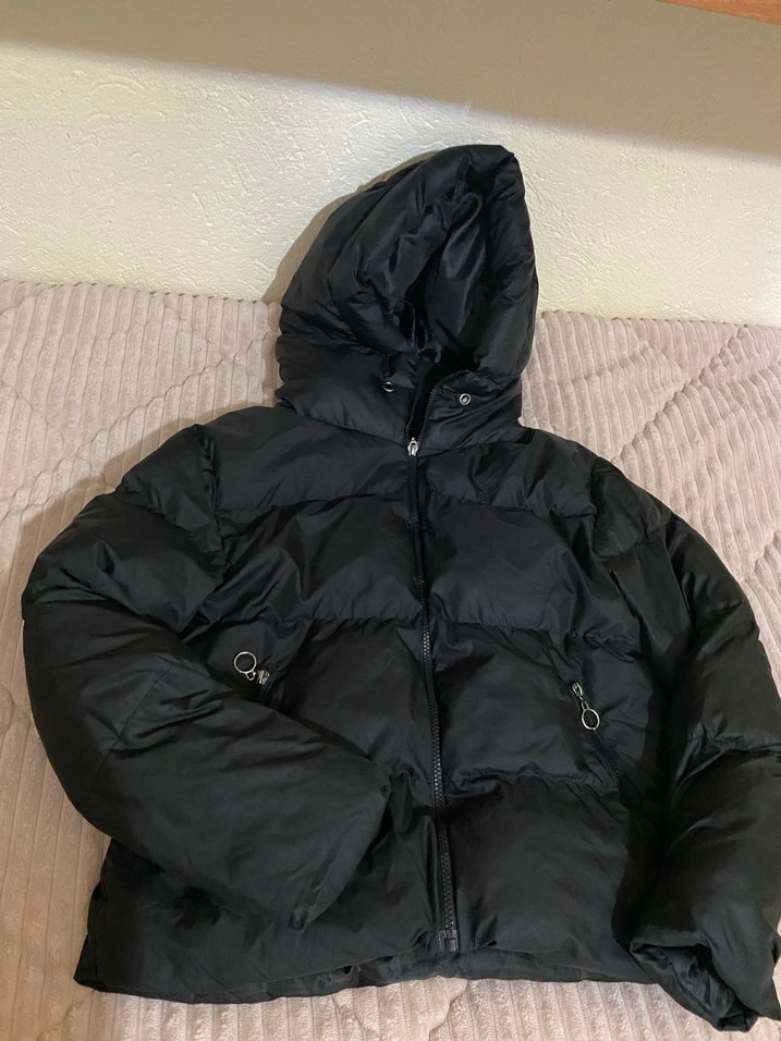 Siyah Kapüşonlu Şişme Mont (Oweyze  M) - Görsel 3