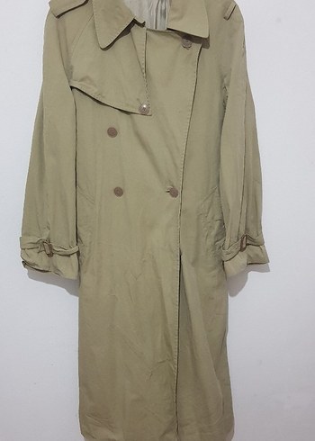 Bej Erkek  Uzun Keten Trençkot - Görsel 3