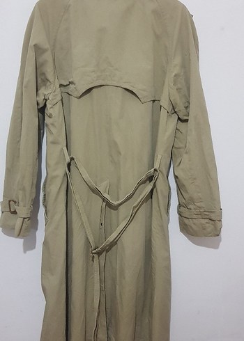 Bej Erkek  Uzun Keten Trençkot - Görsel 4