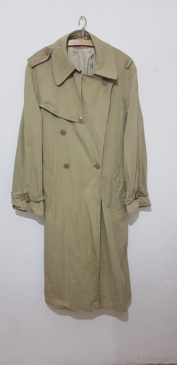 Bej Erkek  Uzun Keten Trençkot - Görsel 3