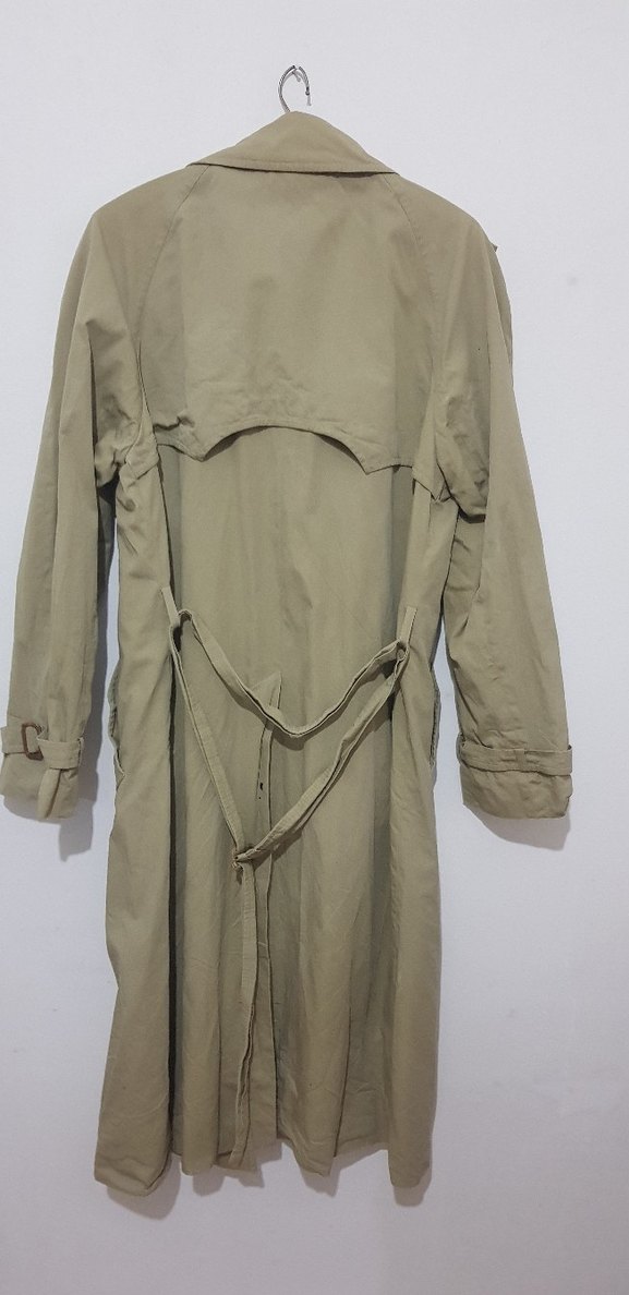 Bej Erkek  Uzun Keten Trençkot - Görsel 4