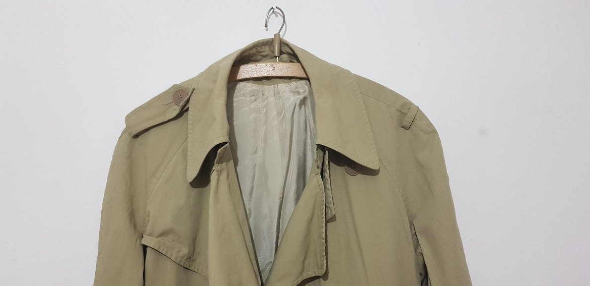 Bej Erkek  Uzun Keten Trençkot - Görsel 2