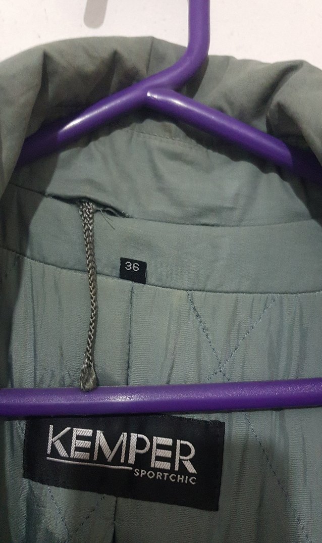 Düğmeli Uzun Yeşil Şardonlu  Trençkot - Görsel 5