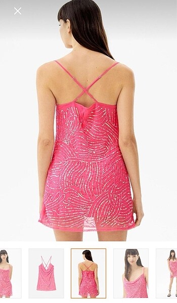 xs Beden pembe Renk BERSHKA Gece Elbisesi