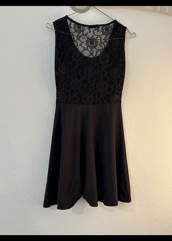 Dantel Detaylı Siyah Midi Goth Elbise - Görsel 2