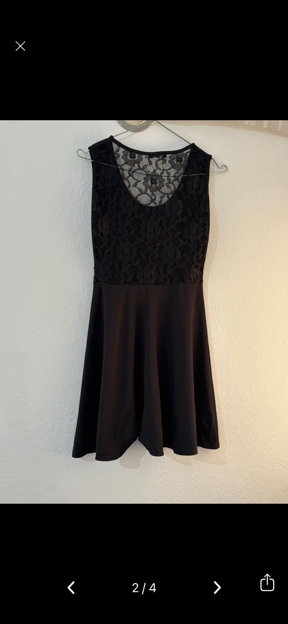 Dantel Detaylı Siyah Midi Goth Elbise - Görsel 2