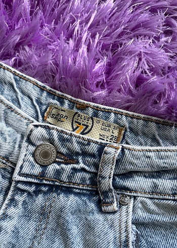 Bohem Kesim Mavi Denim Mini Şort - Görsel 2