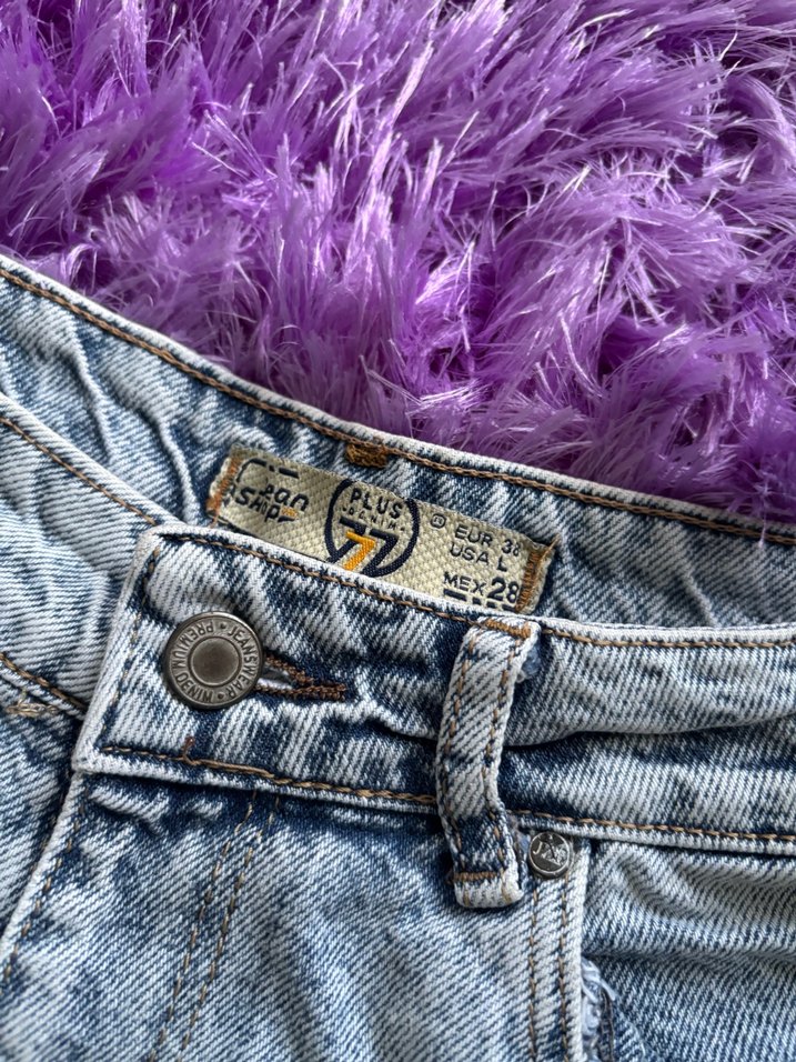 Bohem Kesim Mavi Denim Mini Şort - Görsel 2