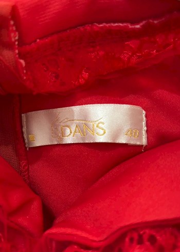 Kırmızı Dantelli Midi Abiye Elbise - Görsel 3