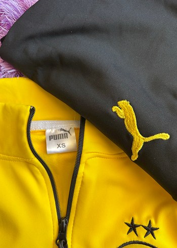 Sarı Siyah Puma Kapüşonlu Eşofman Takımı - Görsel 3