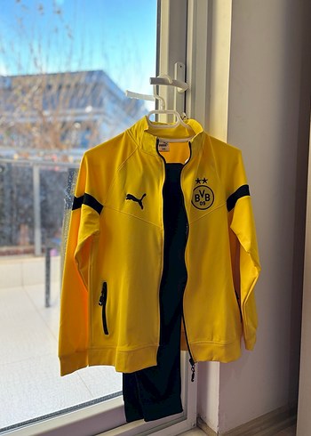 Sarı Siyah Puma Kapüşonlu Eşofman Takımı - Görsel 2