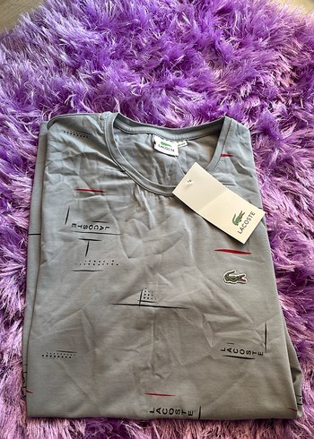 Gri Lacoste Erkek Tişörtü - Görsel 2