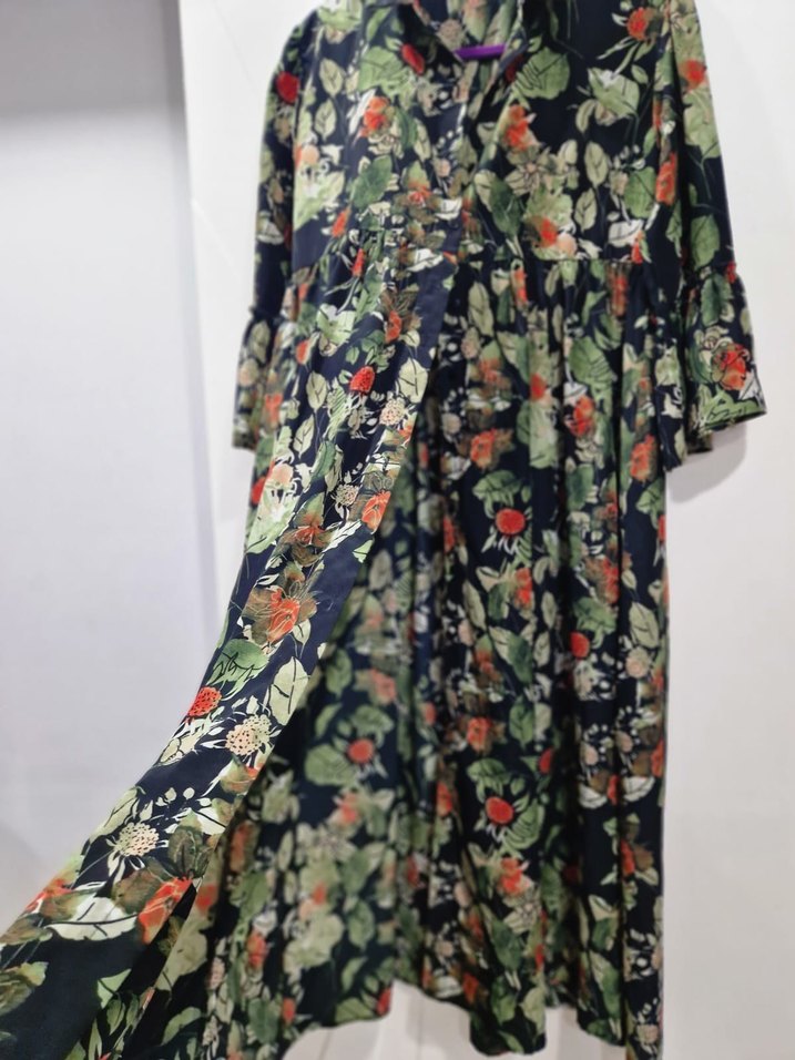 Çiçek Desenli Bohem Uzun Elbise - Görsel 2