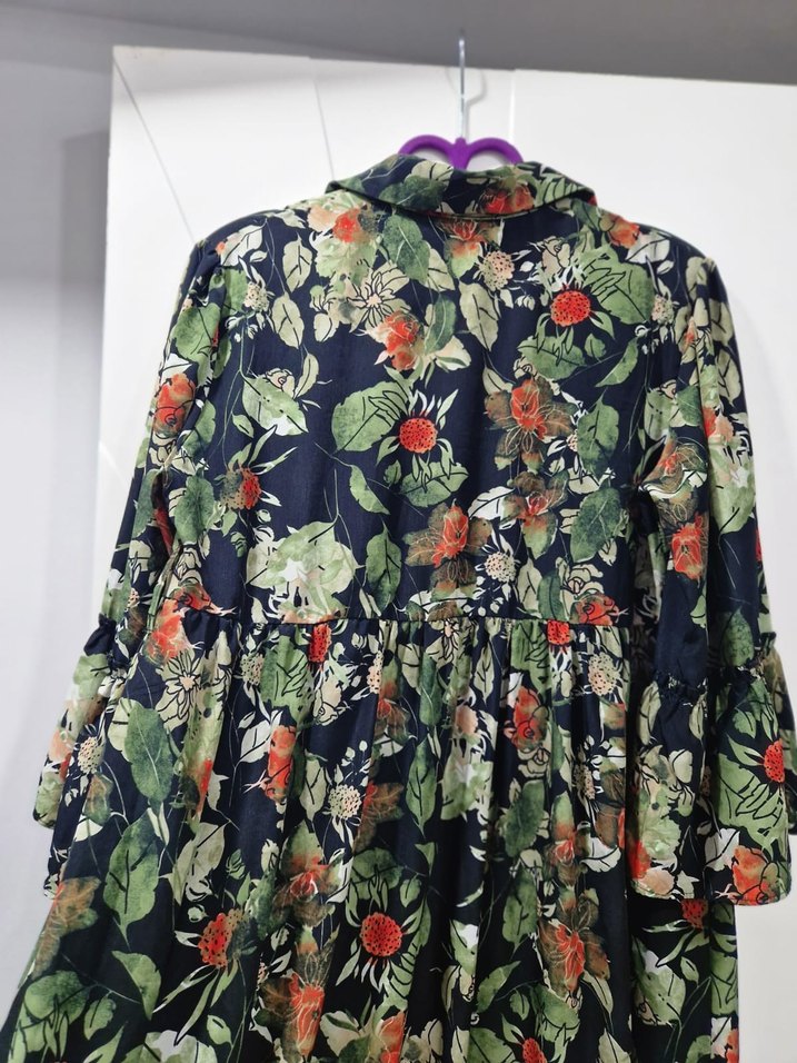 Çiçek Desenli Bohem Uzun Elbise - Görsel 4