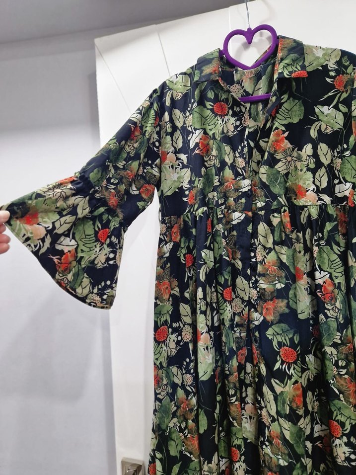 Çiçek Desenli Bohem Uzun Elbise - Görsel 3