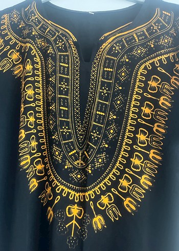 El İşlemeli Siyah Uzun Bohem Elbise - Görsel 3