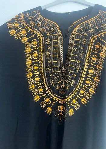 El İşlemeli Siyah Uzun Bohem Elbise - Görsel 4