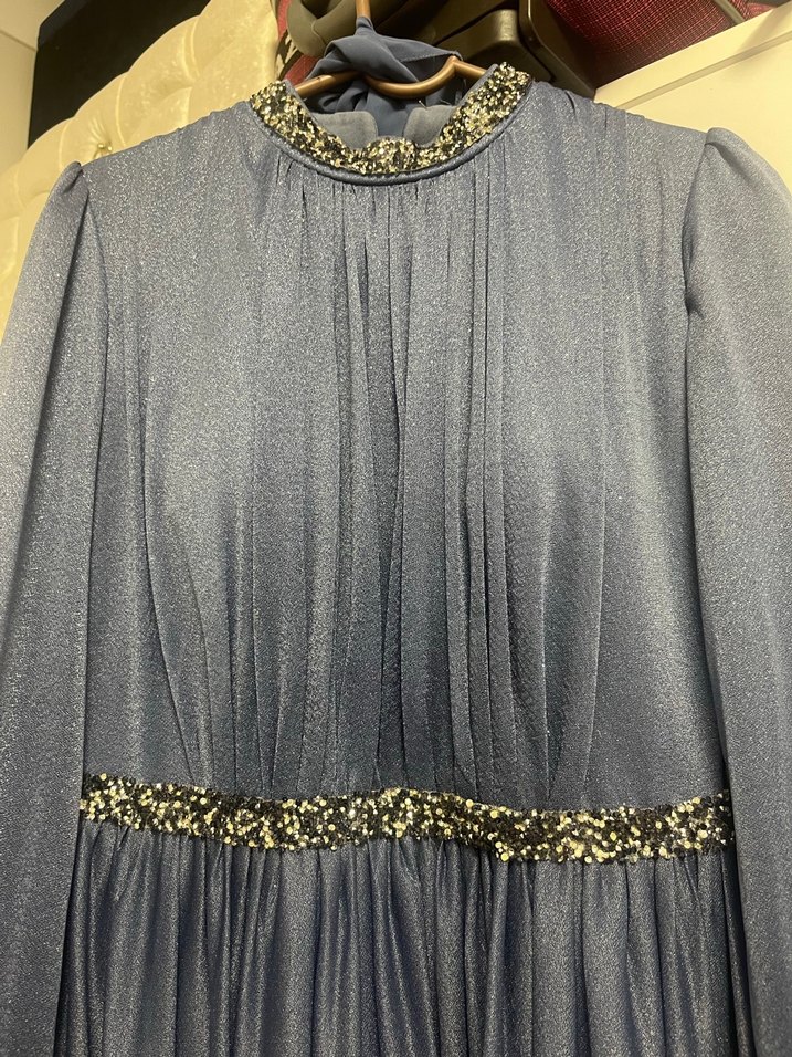 Bohem Uzun Kollu Uzun Abiye Elbise - Görsel 4