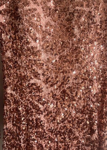 Kahverengi Payetli Uzun Abiye Elbise - Görsel 5