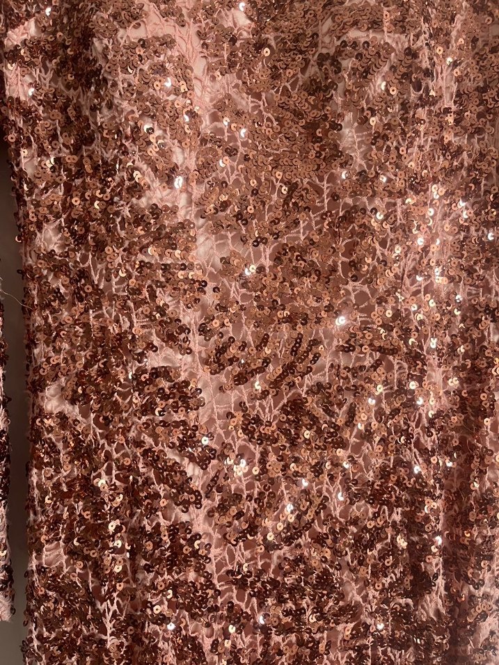 Kahverengi Payetli Uzun Abiye Elbise - Görsel 5
