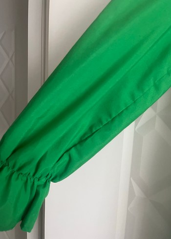 Düğmeli Yeşil Mini Kadın Gömlek - Görsel 6