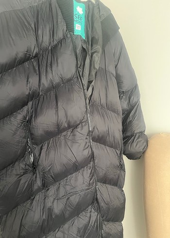 Siyah Fermuarlı Kadın Kışlık Mont - Görsel 2