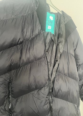 Siyah Fermuarlı Kadın Kışlık Mont - Görsel 6