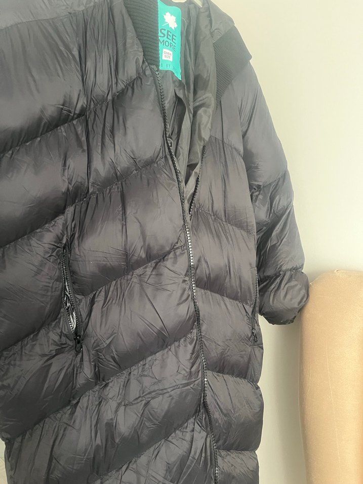 Siyah Fermuarlı Kadın Kışlık Mont - Görsel 2