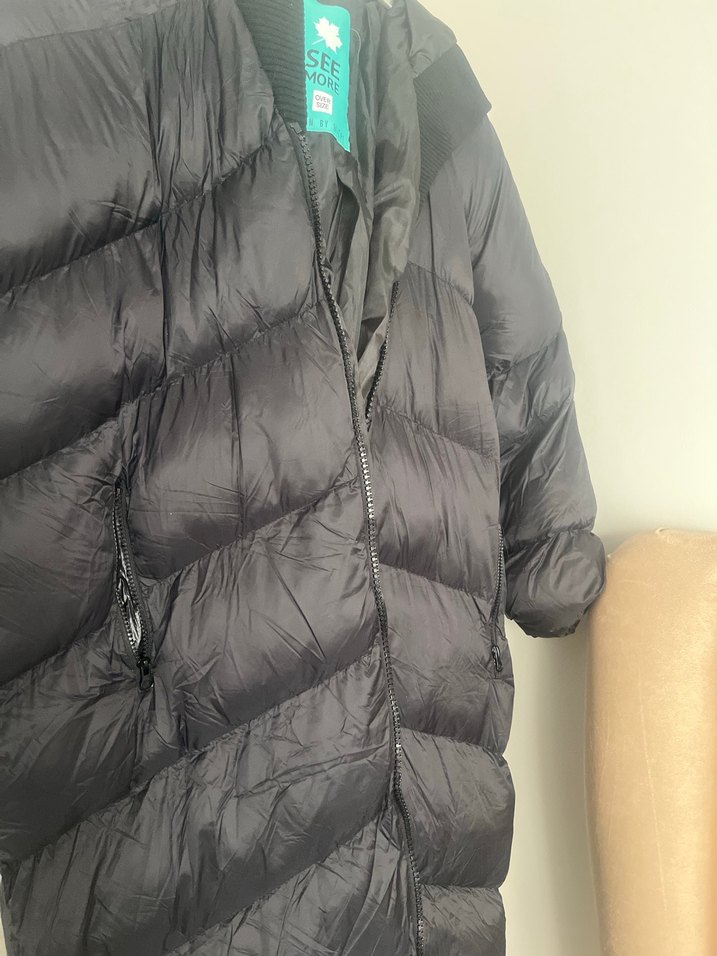 Siyah Fermuarlı Kadın Kışlık Mont - Görsel 3