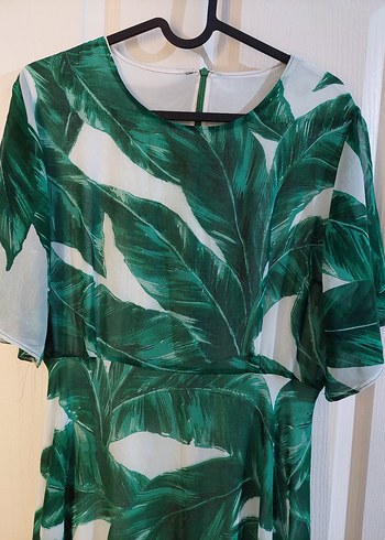 Yeşil Bohem Uzun Elbise V Yakalı - Görsel 2