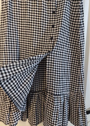 Ekoseli Midi Pamuklu Etek - Görsel 2