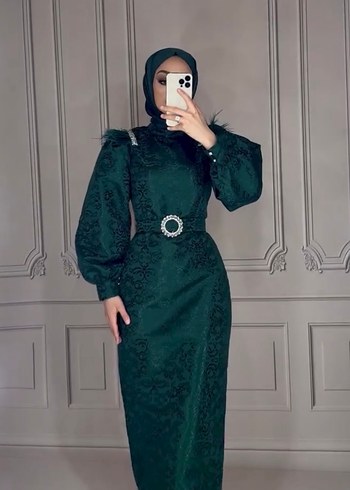 Desenli Uzun Abiye Elbise - Görsel 2